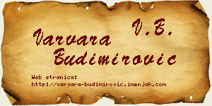 Varvara Budimirović vizit kartica